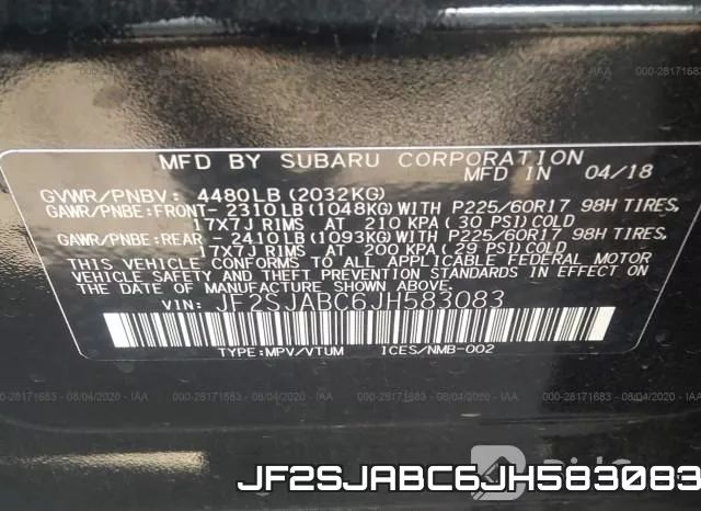 JF2SJABC6JH583083 фото 10