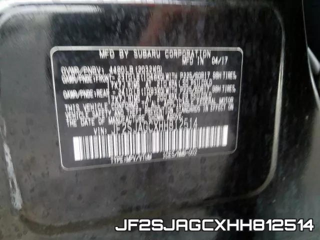 JF2SJAGCXHH812514 фото 2