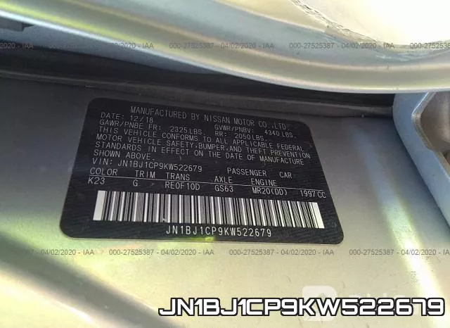 JN1BJ1CP9KW522679 фото 10