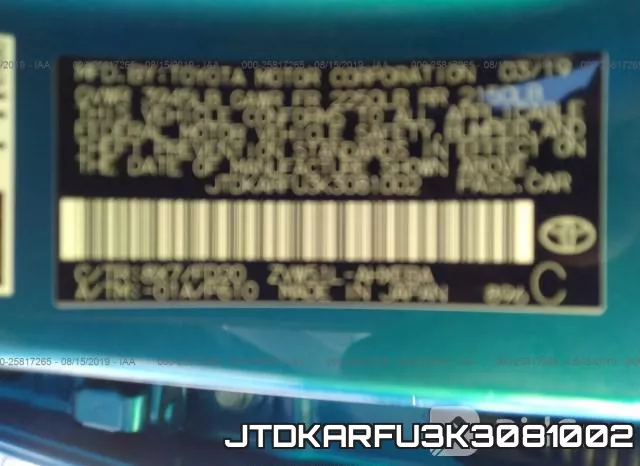 JTDKARFU3K3081002 фото 10