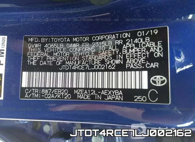 JTDT4RCE7LJ002162 фото 10