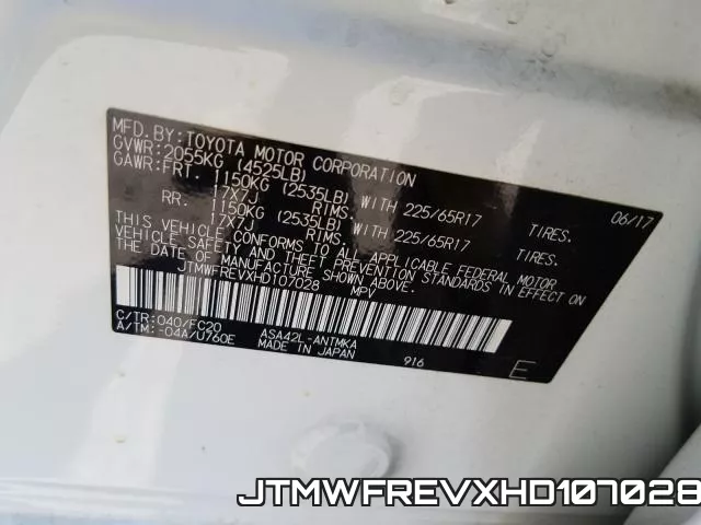 JTMWFREVXHD107028 фото 2