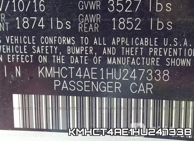 KMHCT4AE1HU247338 фото 10