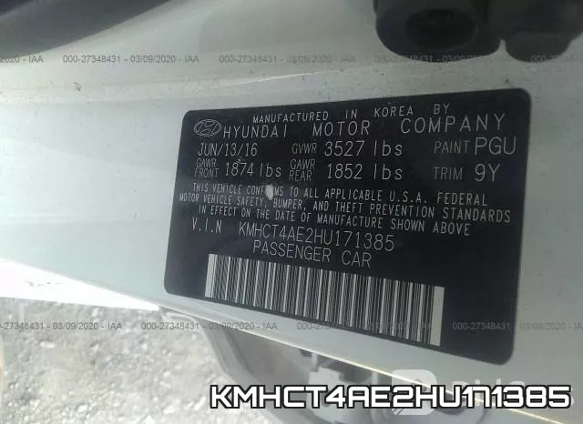 KMHCT4AE2HU171385 фото 10