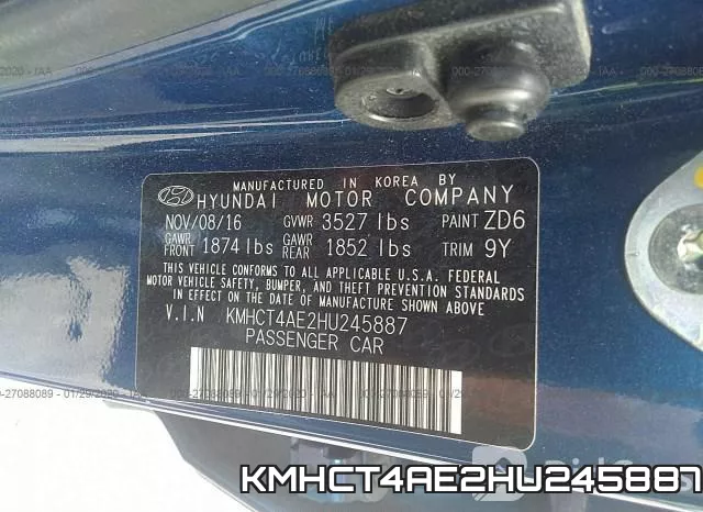 KMHCT4AE2HU245887 фото 10