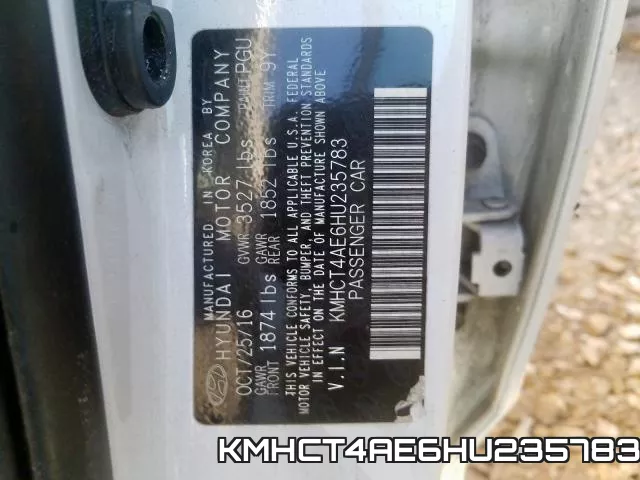 KMHCT4AE6HU235783 фото 2