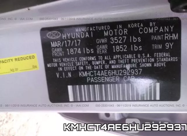 KMHCT4AE6HU292937 фото 10