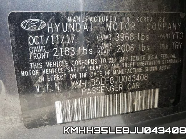 KMHH35LE8JU043408 фото 2