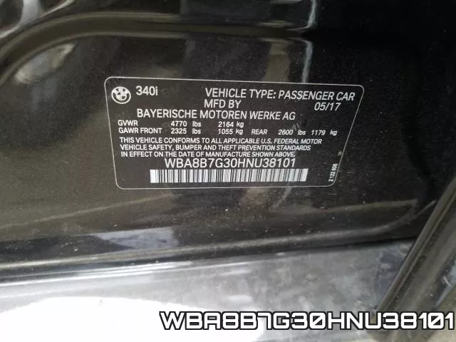 WBA8B7G30HNU38101 фото 2