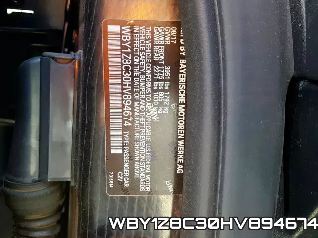WBY1Z8C30HV894674 фото 2
