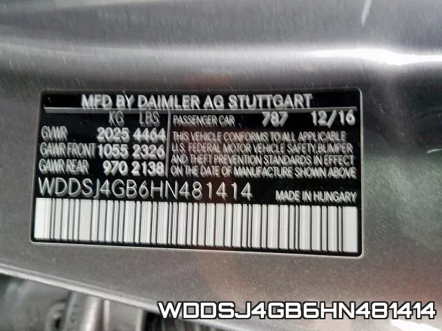 WDDSJ4GB6HN481414 фото 2