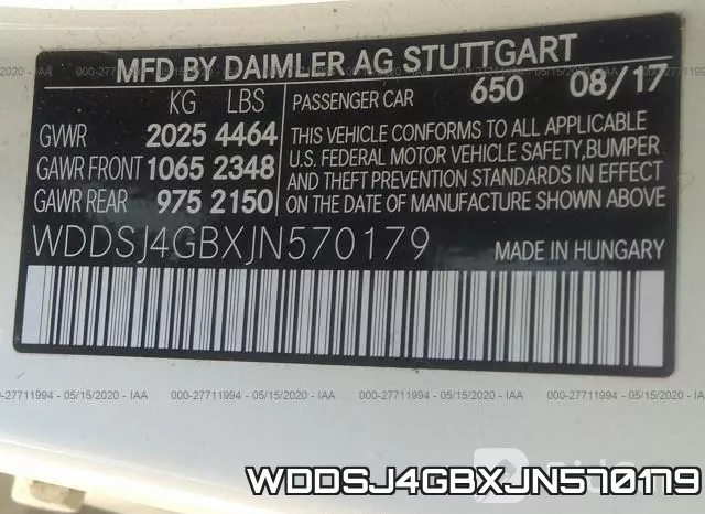 WDDSJ4GBXJN570179 фото 10