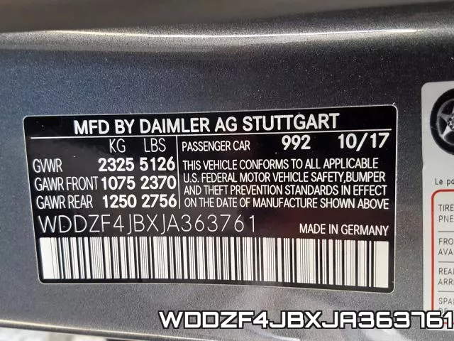 WDDZF4JBXJA363761 фото 2