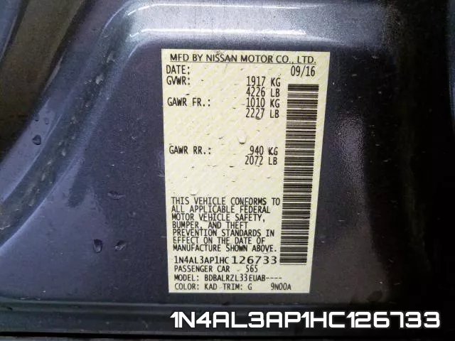 1N4AL3AP1HC126733 фото 2