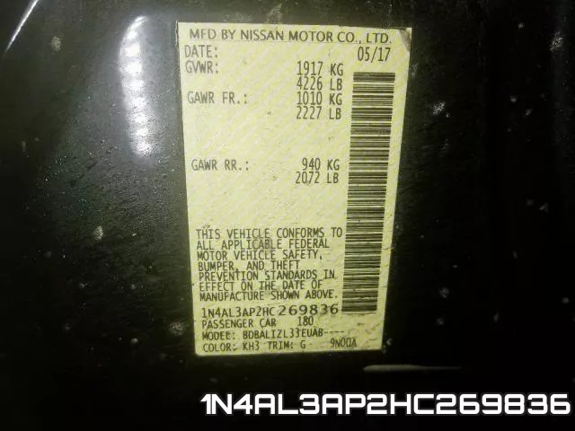 1N4AL3AP2HC269836 фото 2