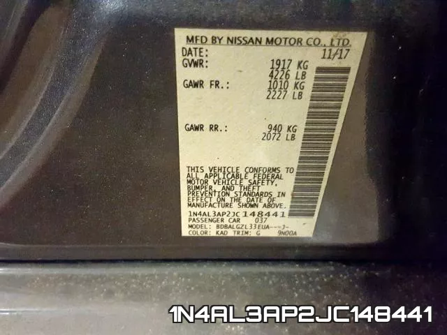1N4AL3AP2JC148441 фото 2