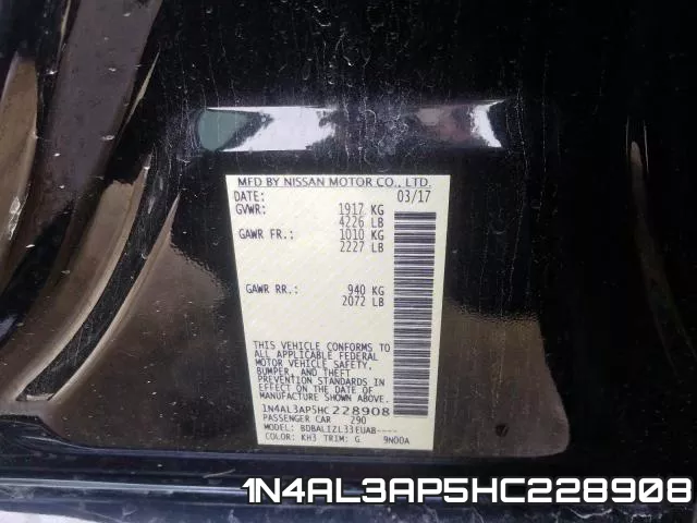 1N4AL3AP5HC228908 фото 2