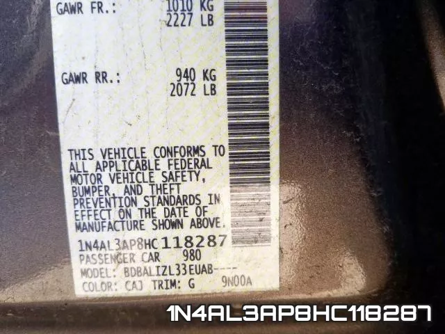 1N4AL3AP8HC118287 фото 2