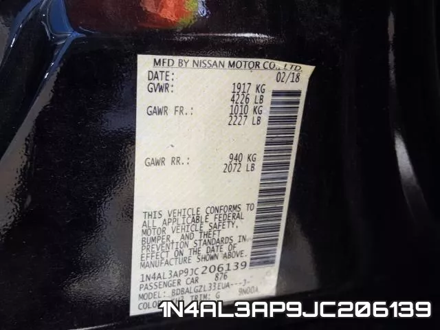 1N4AL3AP9JC206139 фото 2