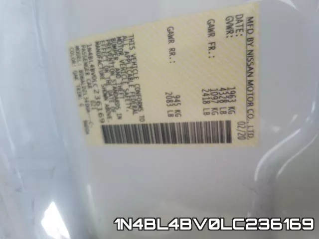 1N4BL4BV0LC236169 фото 2