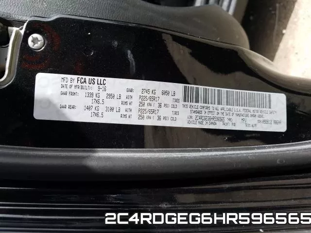 2C4RDGEG6HR596565 фото 2