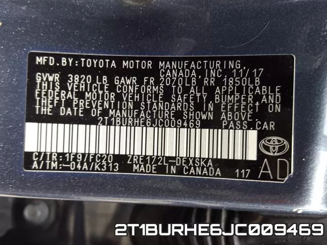 2T1BURHE6JC009469 фото 2
