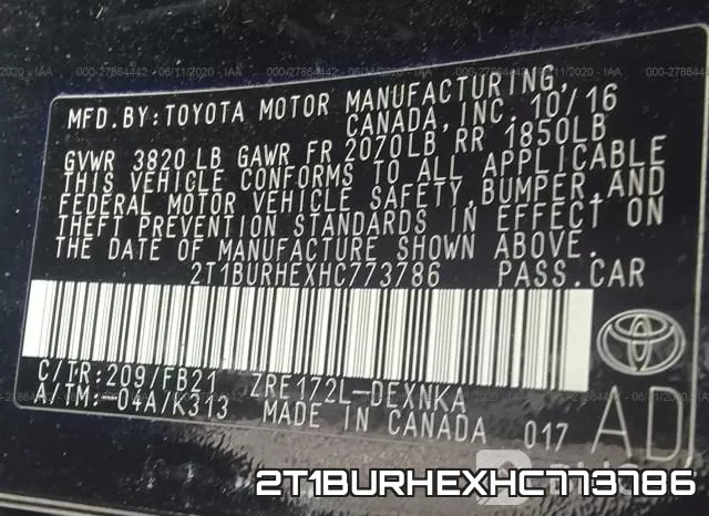 2T1BURHEXHC773786 фото 10