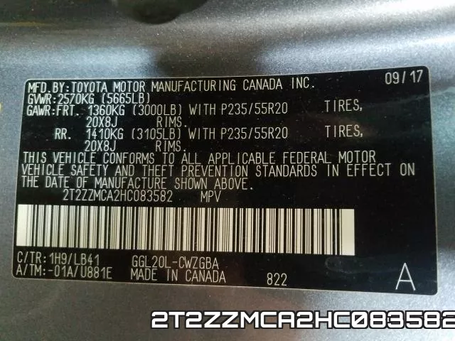 2T2ZZMCA2HC083582 фото 2