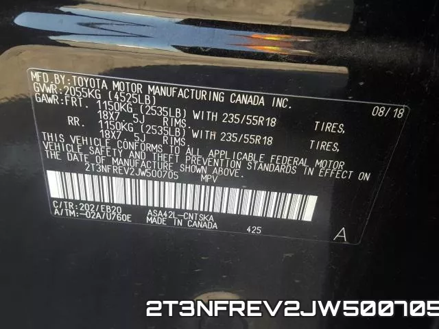 2T3NFREV2JW500705 фото 2