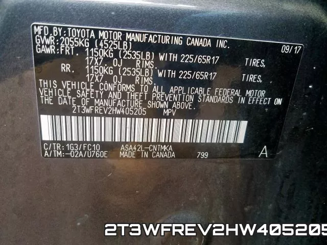 2T3WFREV2HW405205 фото 2