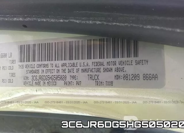 3C6JR6DG5HG505020 фото 10