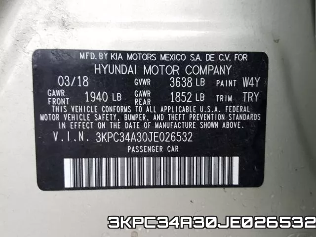 3KPC34A30JE026532 фото 2