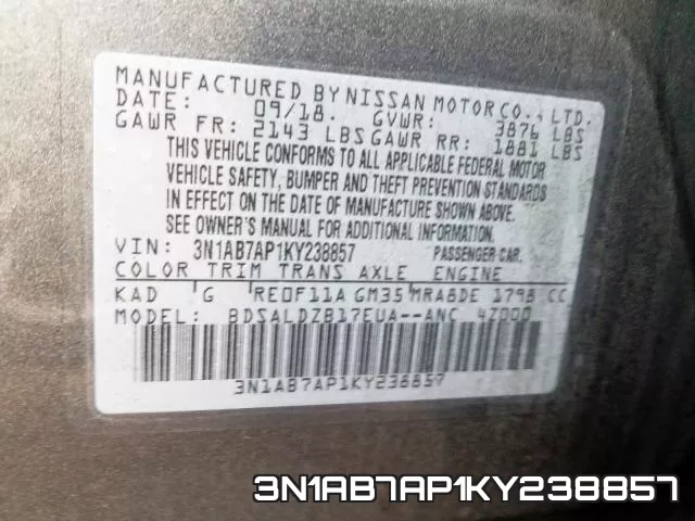 3N1AB7AP1KY238857 фото 2