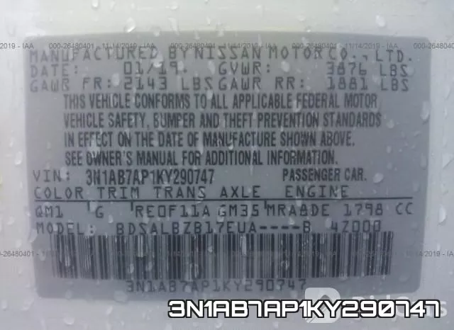 3N1AB7AP1KY290747 фото 10