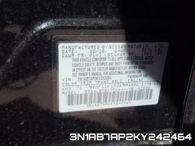 3N1AB7AP2KY242464 фото 2