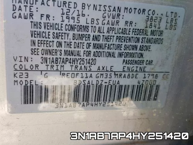 3N1AB7AP4HY251420 фото 2