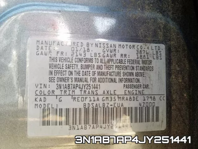 3N1AB7AP4JY251441 фото 2