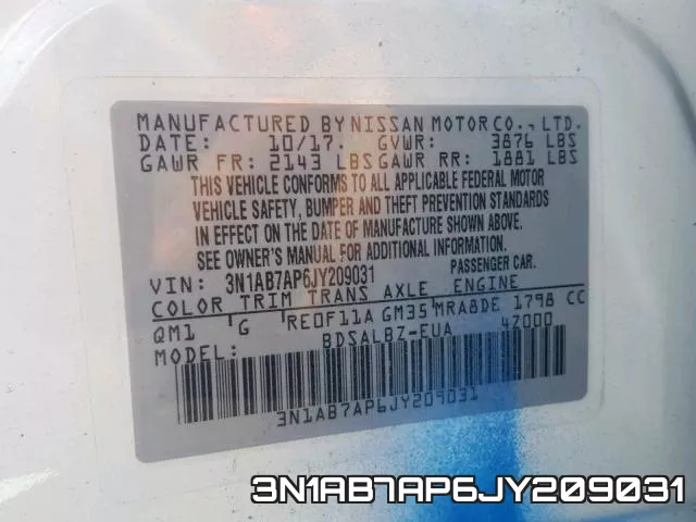 3N1AB7AP6JY209031 фото 2
