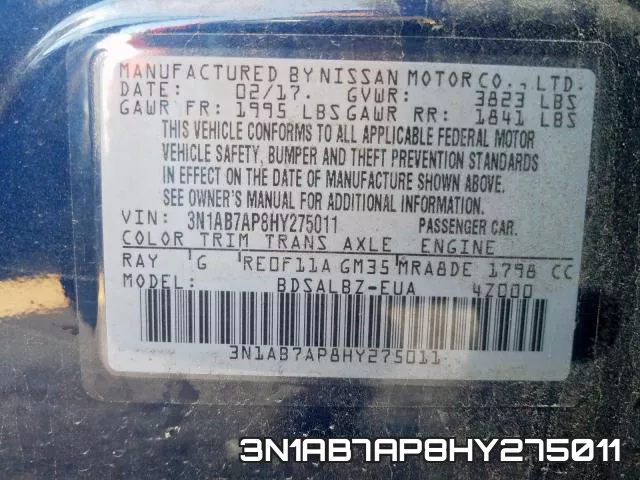 3N1AB7AP8HY275011 фото 2