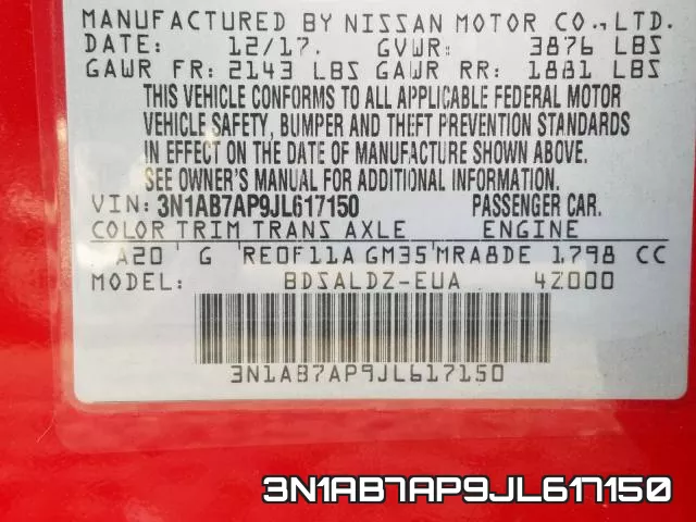 3N1AB7AP9JL617150 фото 2