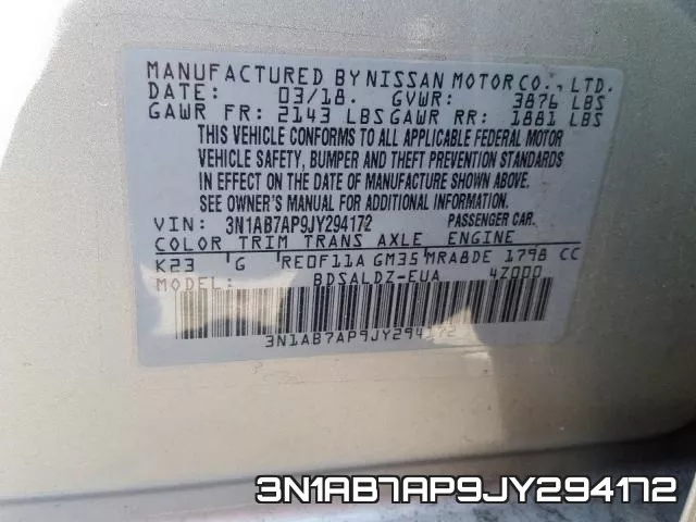 3N1AB7AP9JY294172 фото 2