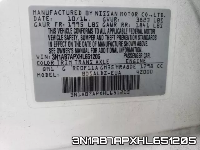 3N1AB7APXHL651205 фото 2