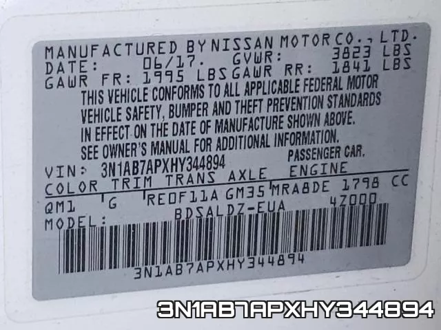 3N1AB7APXHY344894 фото 2
