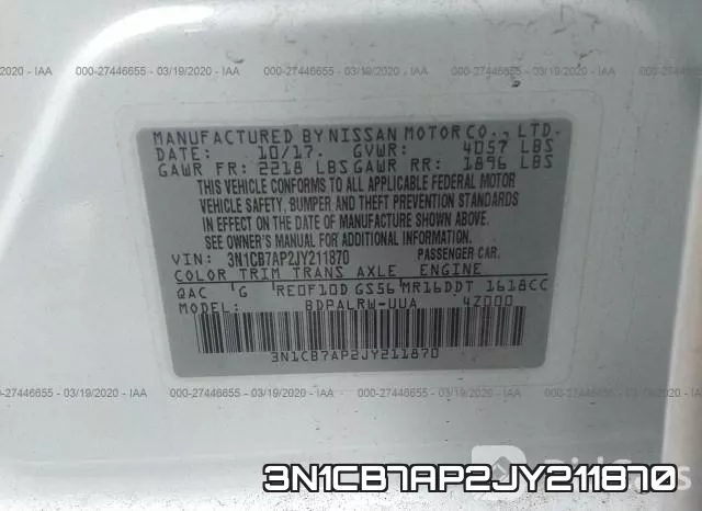 3N1CB7AP2JY211870 фото 10