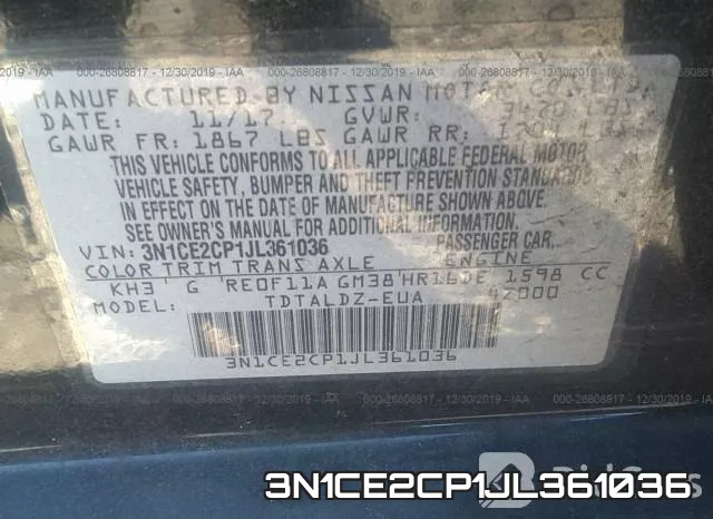 3N1CE2CP1JL361036 фото 10