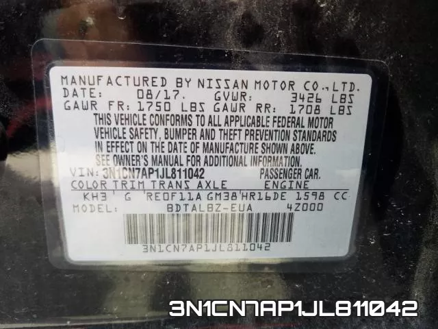3N1CN7AP1JL811042 фото 2