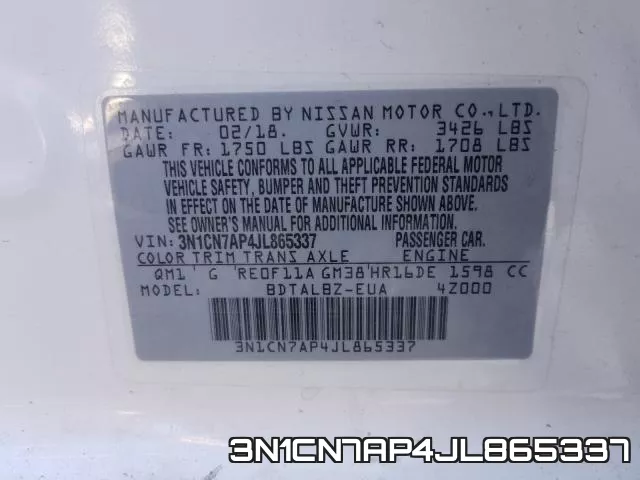 3N1CN7AP4JL865337 фото 2
