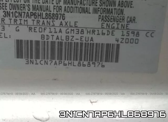 3N1CN7AP6HL868976 фото 10
