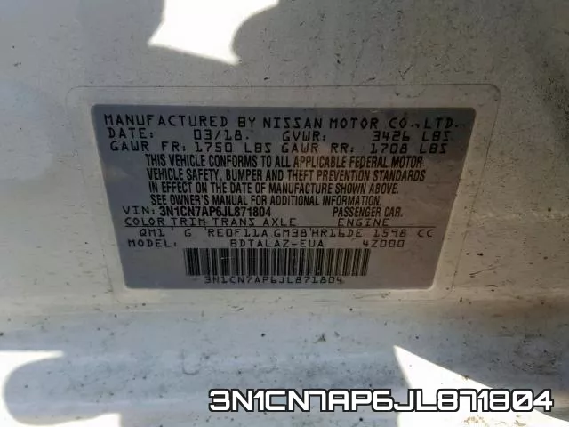 3N1CN7AP6JL871804 фото 2