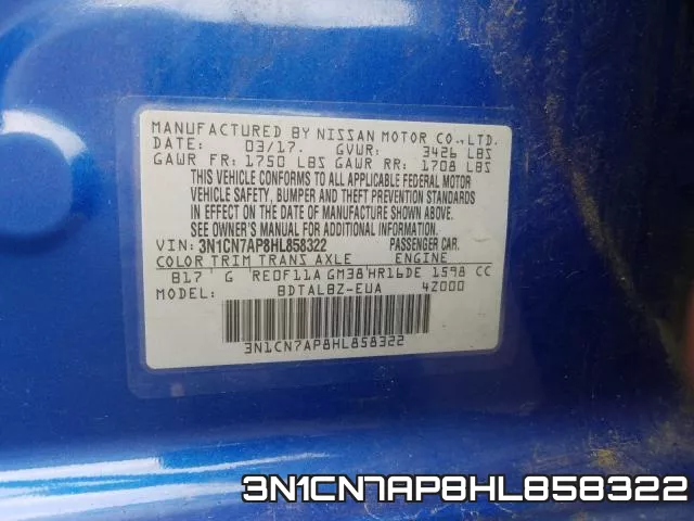 3N1CN7AP8HL858322 фото 2
